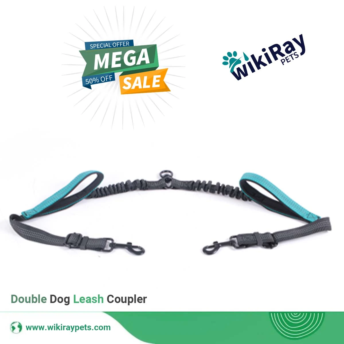 wikiRay Heavy Duty Double Dog Leash Coupler